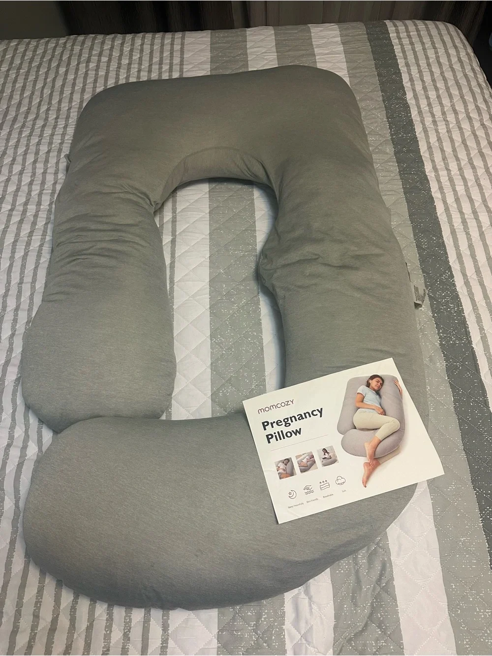 Gray Pregnancy Pillow - Full Body Support